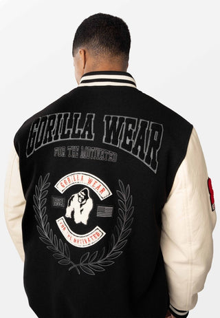 Gorilla Wear Saint Louis Varsity Jacket - Black - Urban Gym Wear