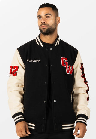 Gorilla Wear Saint Louis Varsity Jacket - Black - Urban Gym Wear