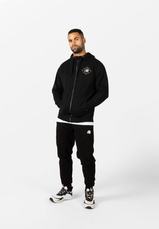 Gorilla Wear Scofield Zipped Hoodie - Black - Urban Gym Wear