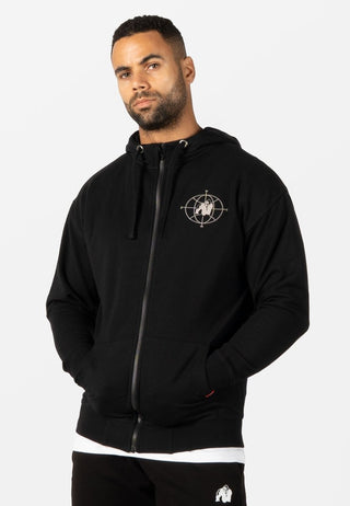 Gorilla Wear Scofield Zipped Hoodie - Black - Urban Gym Wear
