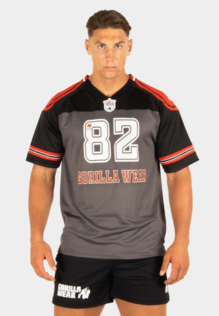 Gorilla Wear Tyler Football Jersey - Black/Red - Urban Gym Wear