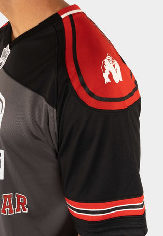 Gorilla Wear Tyler Football Jersey - Black/Red - Urban Gym Wear