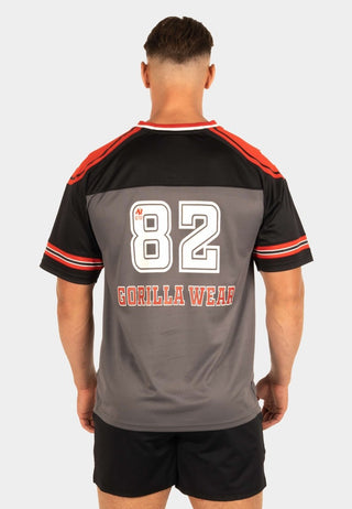 Gorilla Wear Tyler Football Jersey - Black/Red - Urban Gym Wear