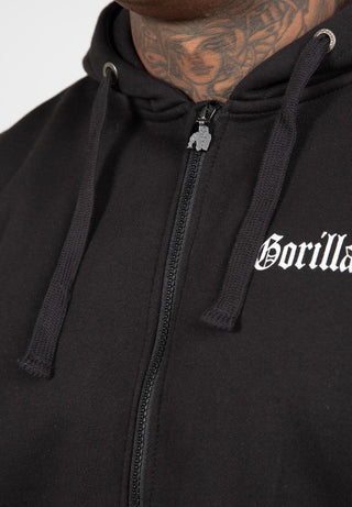 Gorilla Wear Utah Zipped Hoodie - Black - Urban Gym Wear