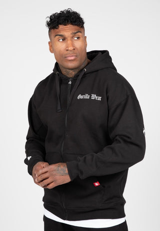 Gorilla Wear Utah Zipped Hoodie - Black - Urban Gym Wear