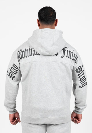 Gorilla Wear Utah Zipped Hoodie - Light Grey Melange - Urban Gym Wear