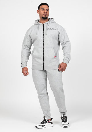 Gorilla Wear Utah Zipped Hoodie - Light Grey Melange - Urban Gym Wear