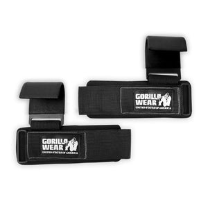 Gorilla Wear Weight Lifting Hooks - Black/White - Urban Gym Wear