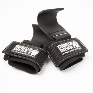 Gorilla Wear Weight Lifting Hooks - Black/White - Urban Gym Wear