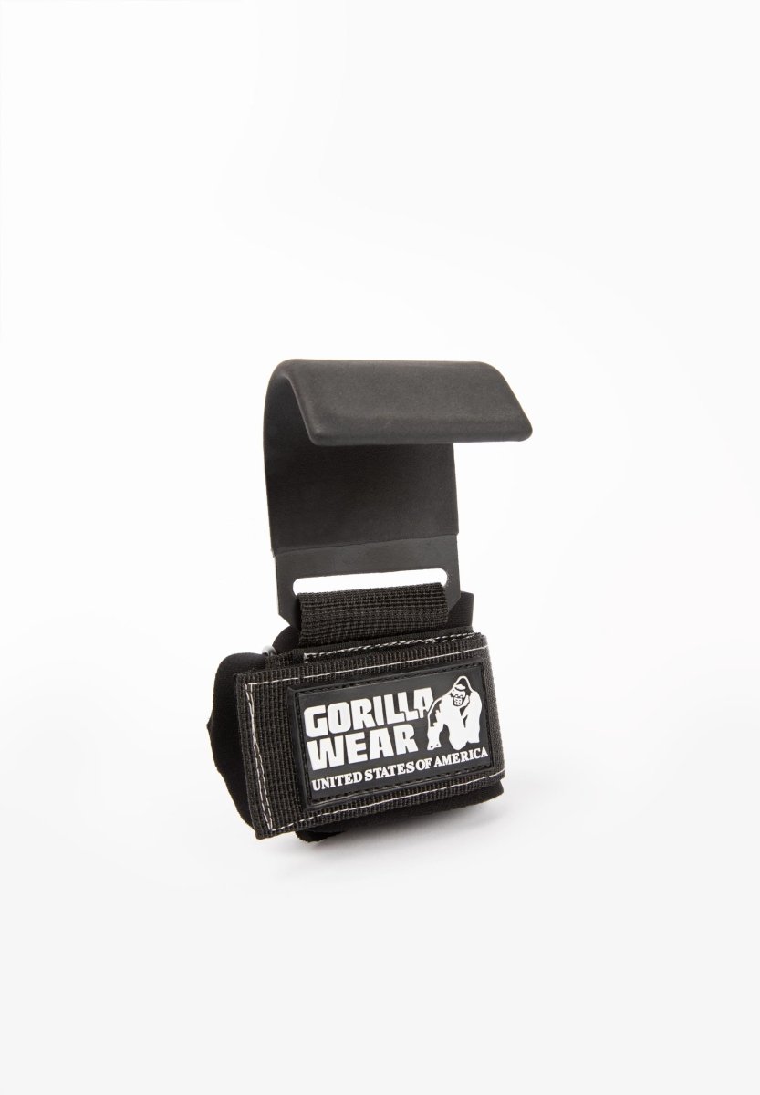 Gorilla Wear Weight Lifting Hooks - Black/White - Urban Gym Wear