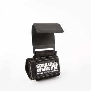 Gorilla Wear Weight Lifting Hooks - Black/White - Urban Gym Wear