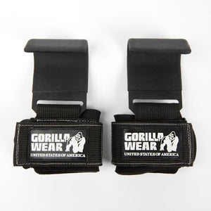 Gorilla Wear Weight Lifting Hooks - Black/White - Urban Gym Wear