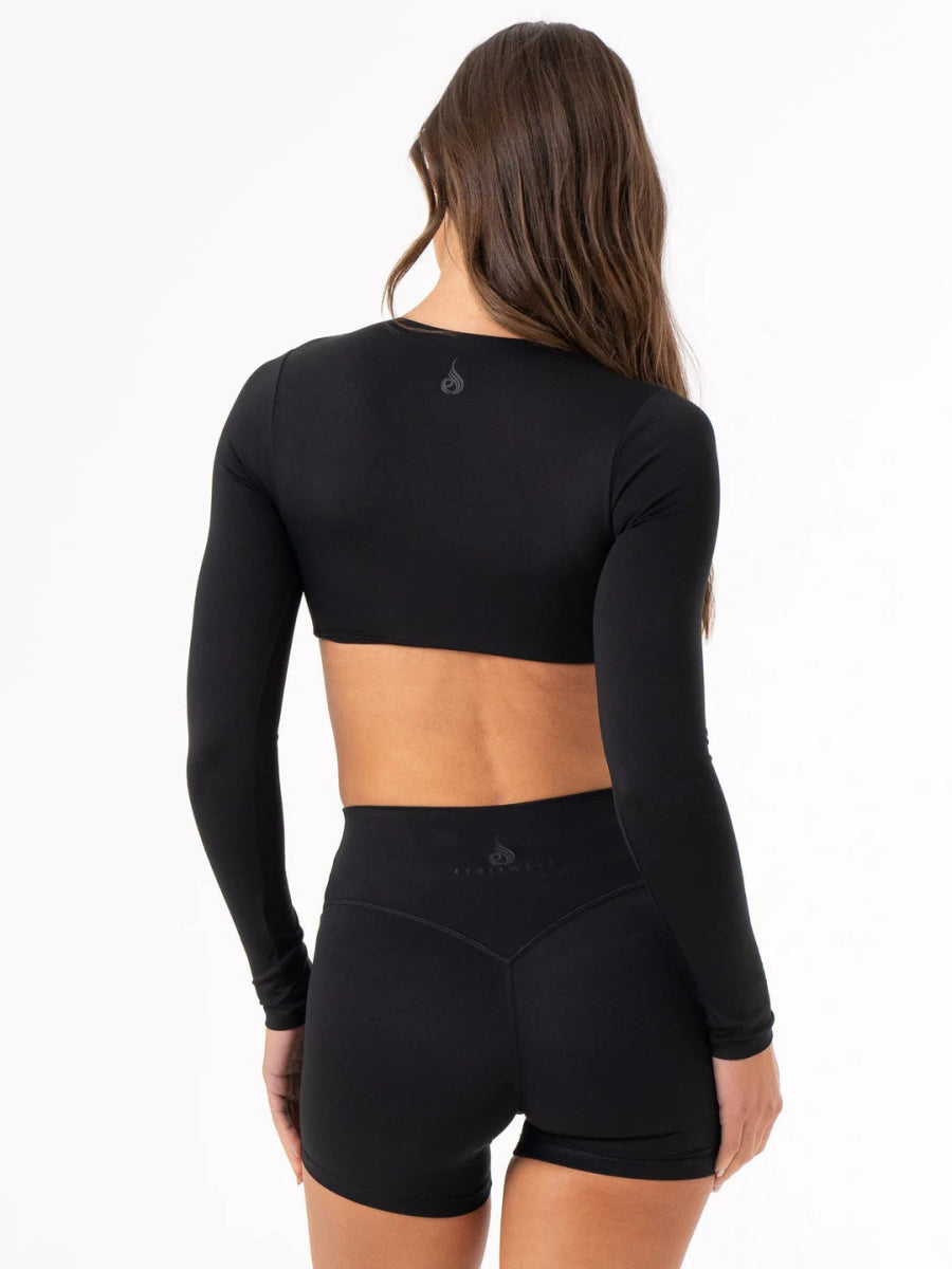 Ryderwear NKD Long Sleeve Top - Black - Urban Gym Wear