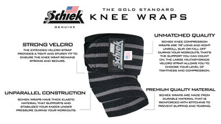 Schiek Model 1178 Knee Wraps 78 Inch - black Out - Urban Gym Wear