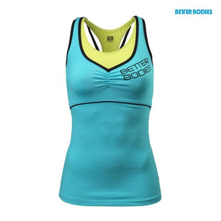 Bette Bodies 2 - Layer Logo Top - Aqua Blue - Urban Gym Wear