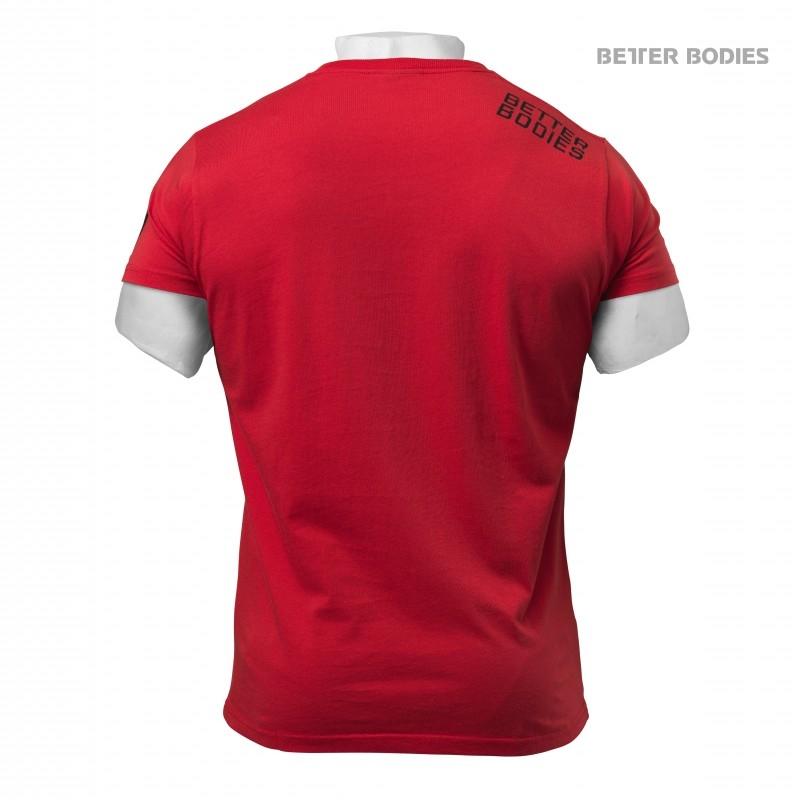 Better Bodies Basic Logo Tee - Bright Red - Urban Gym Wear