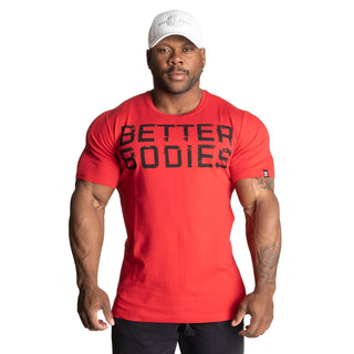 Better Bodies Basic Tapered Tee - Chilli Red - Urban Gym Wear