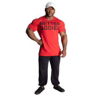 Better Bodies Basic Tapered Tee - Chilli Red - Urban Gym Wear