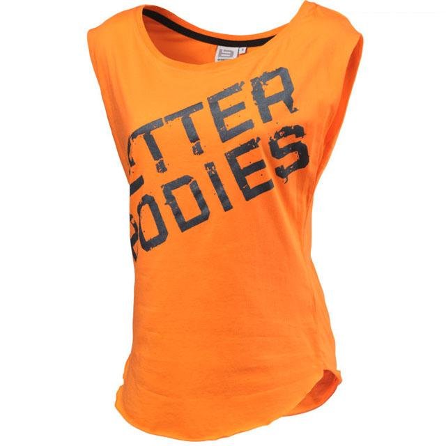Better Bodies Casual Printed Tee - Bright Orange - Urban Gym Wear