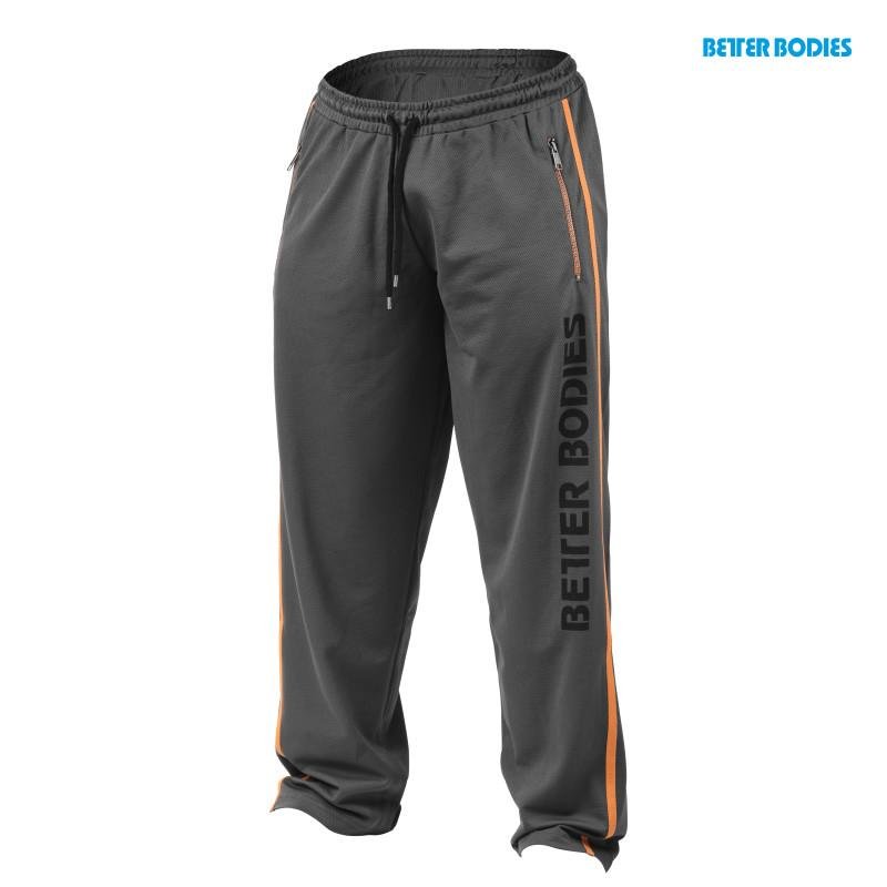 Better Bodies Classic Mesh Pant - Grey-Orange - Urban Gym Wear