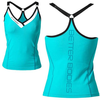 Better Bodies Core Deep V-Top - Aqua - Urban Gym Wear