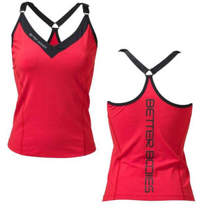 Better Bodies Core Deep V-Top - Tomato Red - Urban Gym Wear
