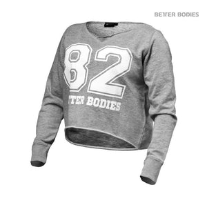 Better Bodies Cropped Sweater - Greymelange - Urban Gym Wear