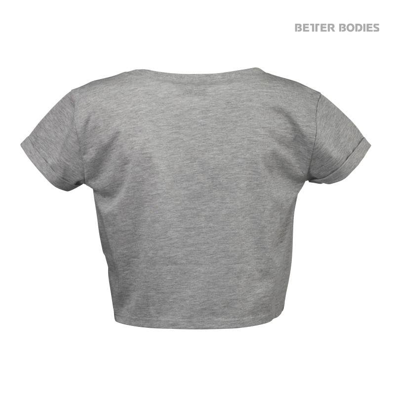 Better Bodies Cropped Tee - Greymelange - Urban Gym Wear