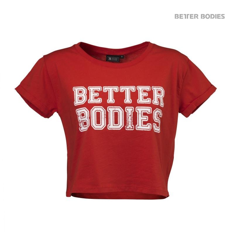 Better Bodies Cropped Tee - Tomato Red - Urban Gym Wear
