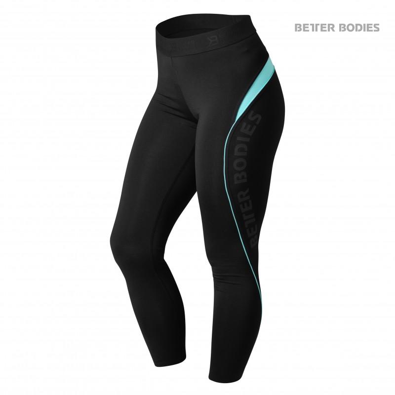 Better Bodies Varsity Tights - Black-Aqua – Urban Gym Wear