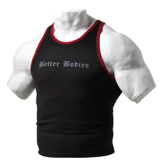 Better Bodies Flex Rib T-Back - Black-Red - Urban Gym Wear