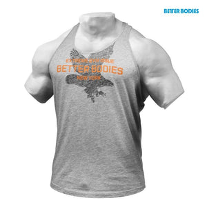 Better Bodies Front Printed T-Back - Grey Melange - Urban Gym Wear