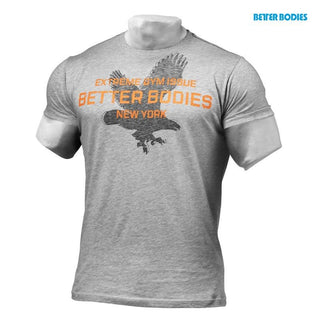 Better Bodies Front Printed Tee - Grey Melange - Urban Gym Wear