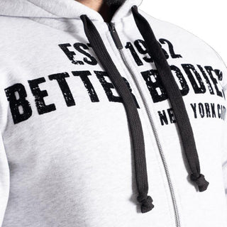 Better Bodies Graphic Hoodie- Light Grey - Urban Gym Wear