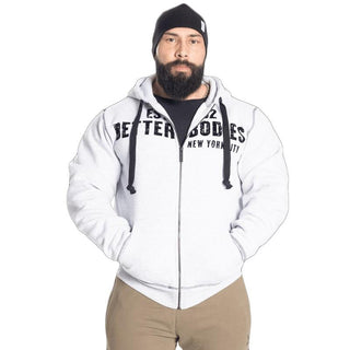 Better Bodies Graphic Hoodie- Light Grey - Urban Gym Wear