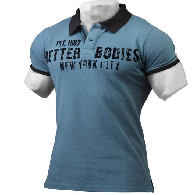 Better Bodies Graphic Piquet - Ocean Blue - Urban Gym Wear