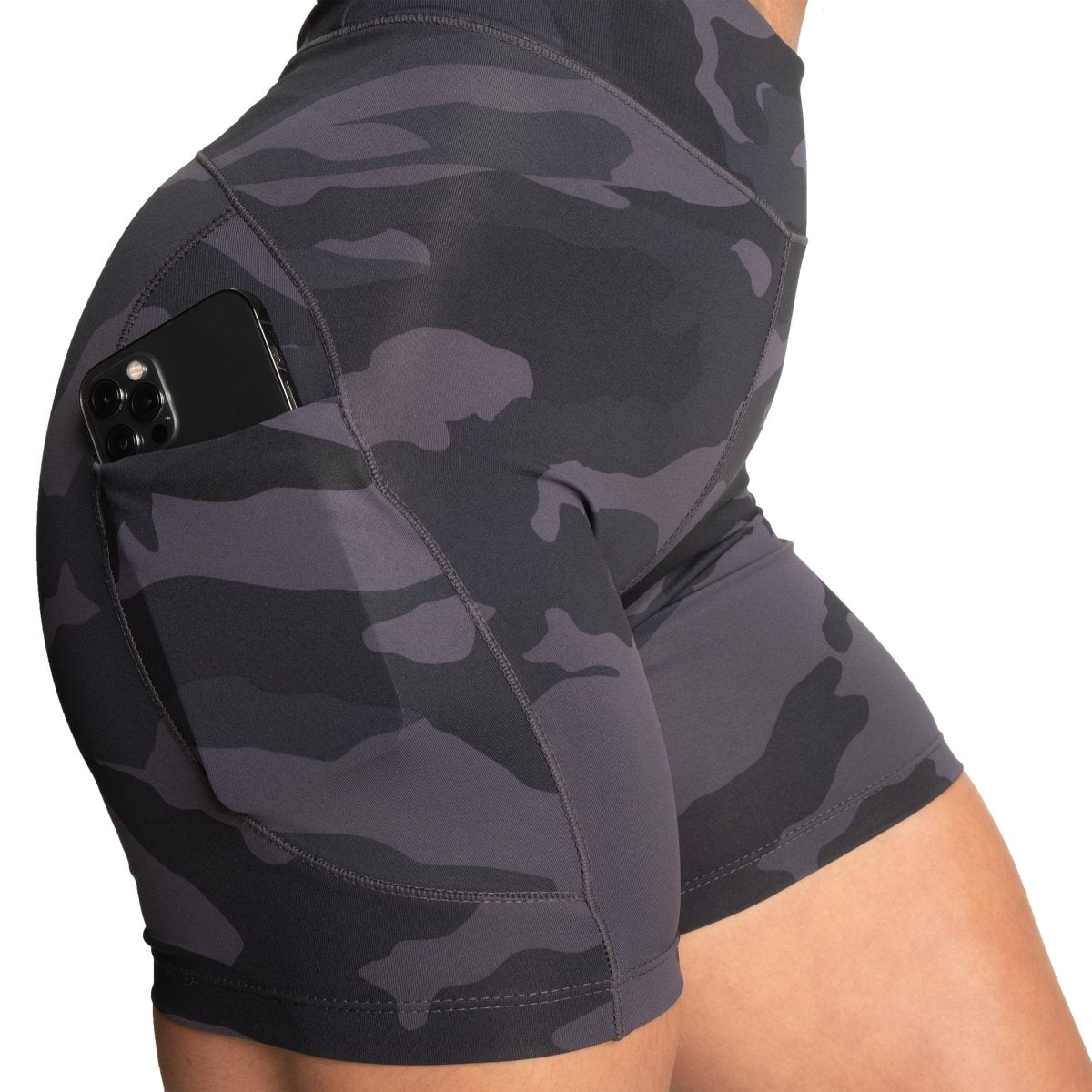 High waisted hot sale camo shorts