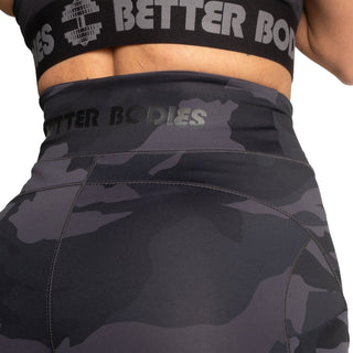 Better Bodies High Waist Shorts - Dark Camo - Urban Gym Wear