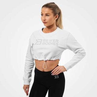 Better Bodies Madison Cropped L-S - White - Urban Gym Wear