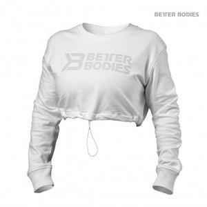 Better Bodies Madison Cropped L-S - White - Urban Gym Wear