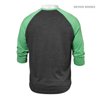 Better Bodies Mens Baseball Tee - Green-Antracite - Urban Gym Wear