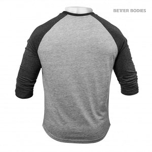 Better Bodies Mens Baseball Tee - Grey Melange-Antracite - Urban Gym Wear