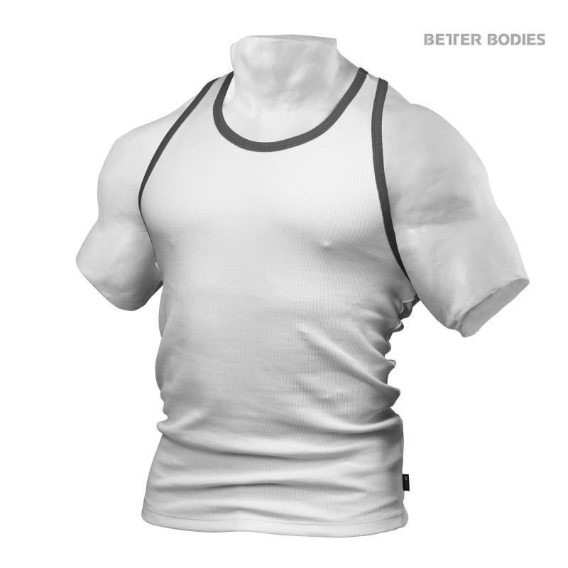 Better Bodies Men's Rib T-Back - White - Urban Gym Wear