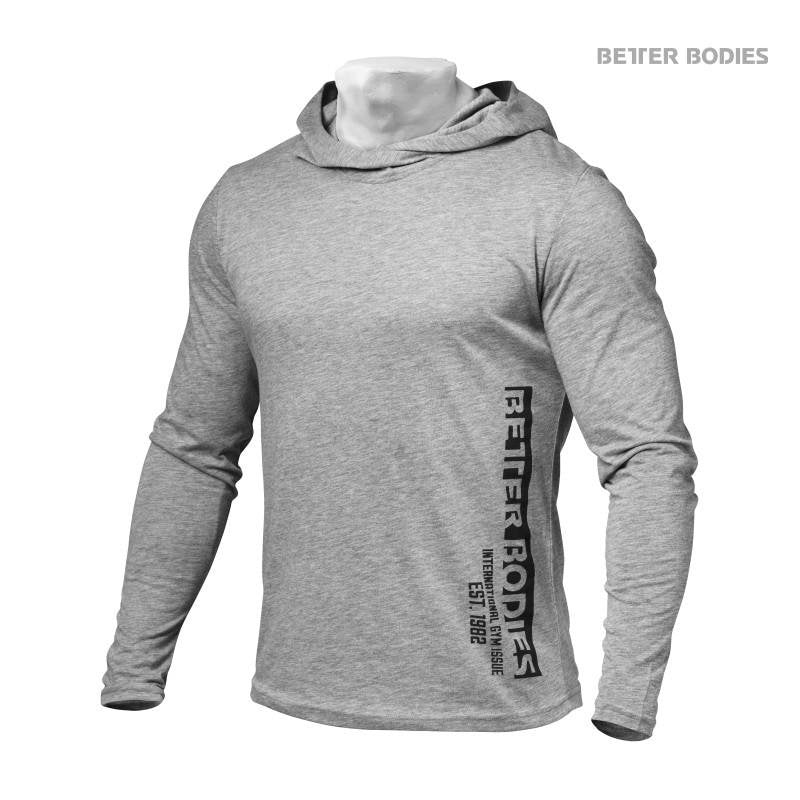 Better Bodies Mens Soft Hoodie - Greymelange - Urban Gym Wear