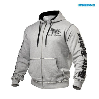 Better Bodies Men's Street Hoodie - Grey Melange - Urban Gym Wear