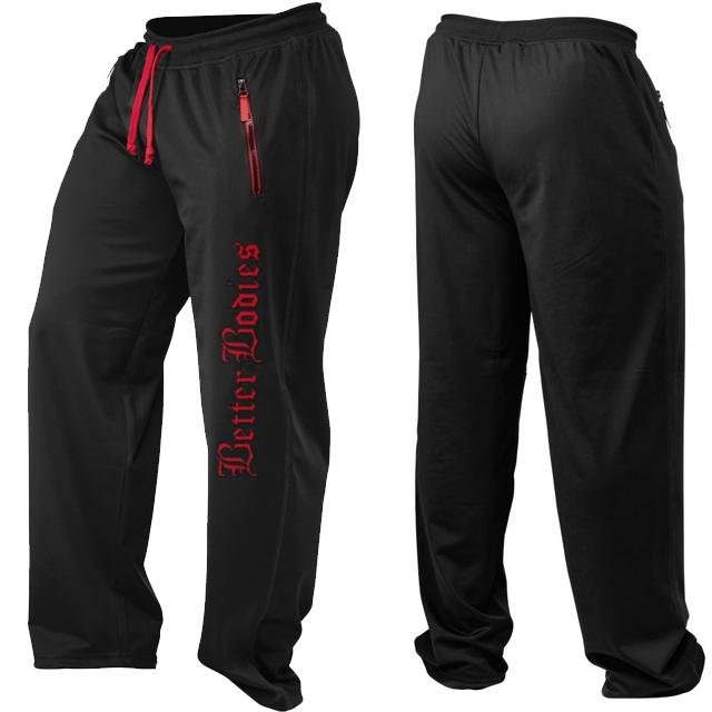 Better Bodies Men's Team Pant - Black-Red - Urban Gym Wear