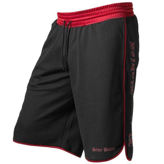 Better Bodies Mesh Gym Shorts - Black-Red - Urban Gym Wear