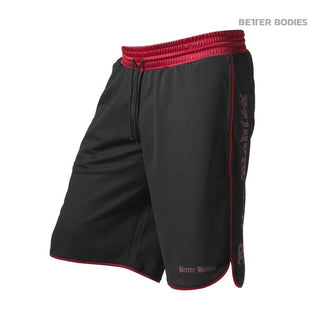 Better Bodies Mesh Gym Shorts - Black-Red - Urban Gym Wear