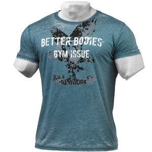 Better Bodies N.Y. Rough Tee - Ocean Blue - Urban Gym Wear