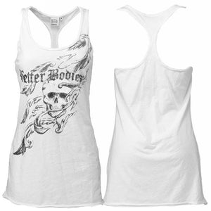 Better Bodies Printed Slub Tank - White - Urban Gym Wear